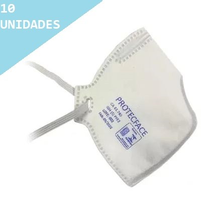 KIT MASCARA PFF2/N95 SEMI FACIAL BRANCA PRO-TECH - 10 Unidades