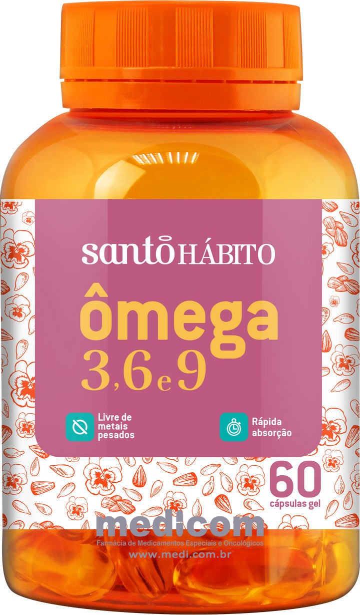Omega 3, 6 E 9 1000mg - 60 Cápsulas Gel - Santo Hábito