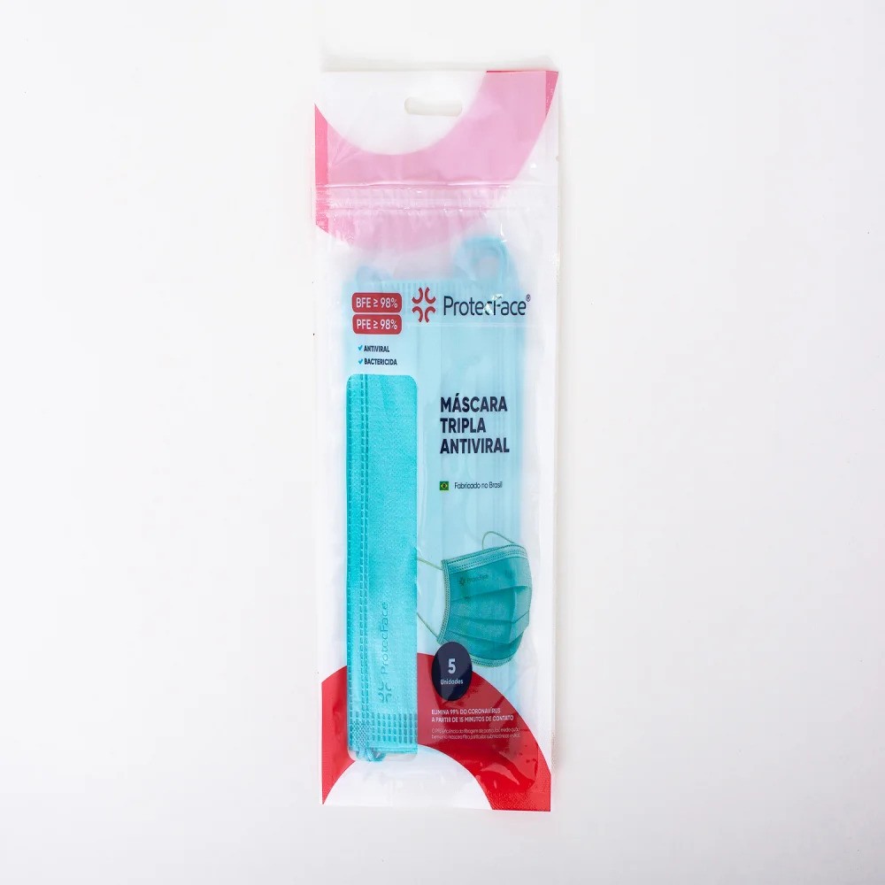 Mascara Prote��o Tripla Antiviral ProtecFace - 5 Un
