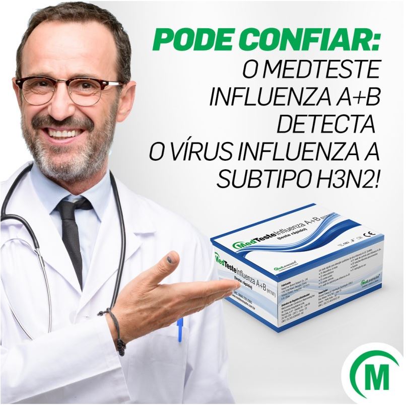 MEDTESTE INFLUENZA A+B (H1N1) REF IFLU-C82 COM 1 UNIDADE - MEDLEVENSOHN